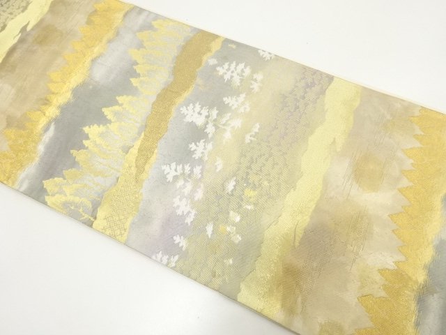 JAPANESE KIMONO / ANTIQUE FUKURO OBI / WOVEN TREES